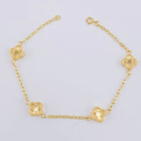 Pulso Espiga Trebol Diamantado 2.7 g / 18 cm / 1 mm Oro Amarillo 18K