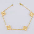 Pulso Espiga Trebol Diamantado 2.85 g / 19.5 cm / 1.5 mm Oro Amarillo 18K