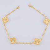 Pulso Espiga Trebol Diamantado 2.85 g / 19.5 cm / 1.5 mm Oro Amarillo 18K