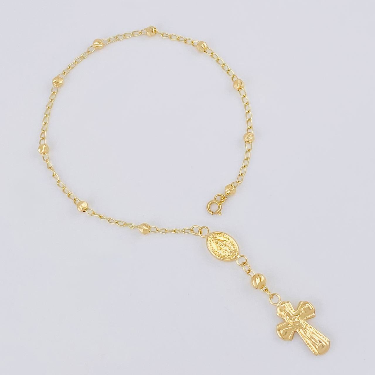 Pulso Denario Virgen Milagrosa 2.5 g / 18.5 cm / 3 mm Oro Amarillo 18K