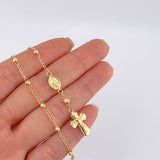 Pulso Denario Virgen Milagrosa 2.5 g / 18.5 cm / 3 mm Oro Amarillo 18K