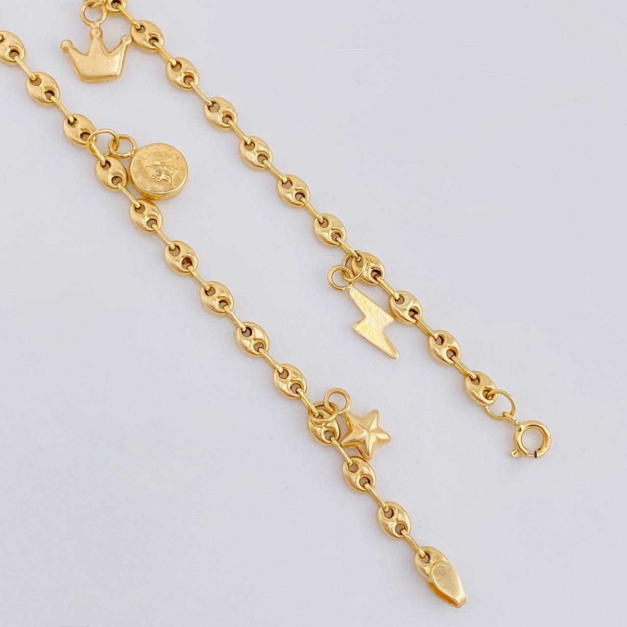 Tobillera Gc Dijes 3.8 g / 25.5 cm / 3.2 mm Oro Amarillo 18K