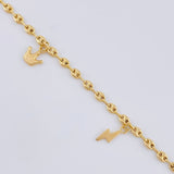 Tobillera Gc Dijes 3.8 g / 25.5 cm / 3.2 mm Oro Amarillo 18K