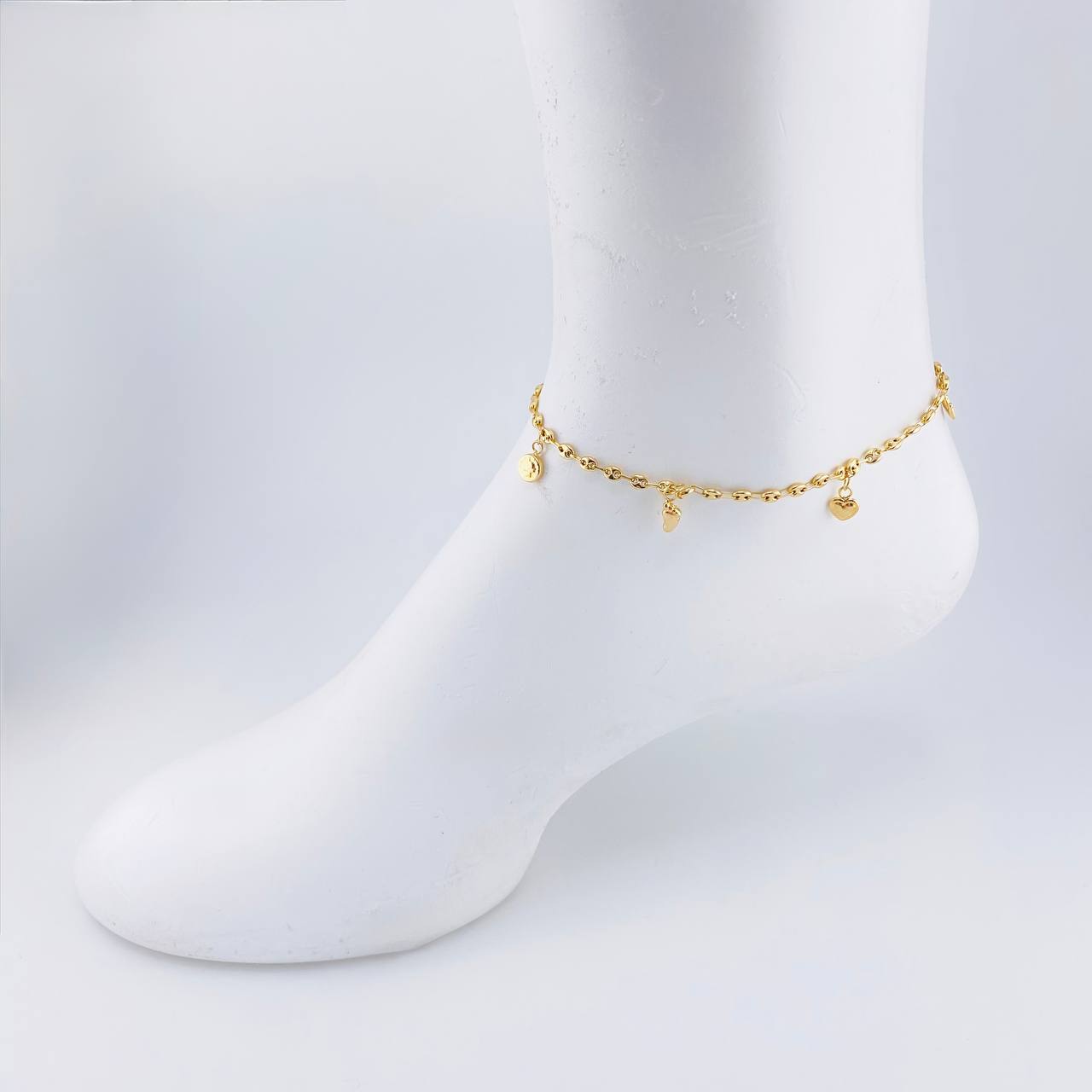 Tobillera Gc Dijes 3.8 g / 25.5 cm / 3.2 mm Oro Amarillo 18K