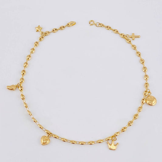 Tobillera Gc Dijes 3.95 g / 26.5 cm / 3.1 mm Oro Amarillo 18K