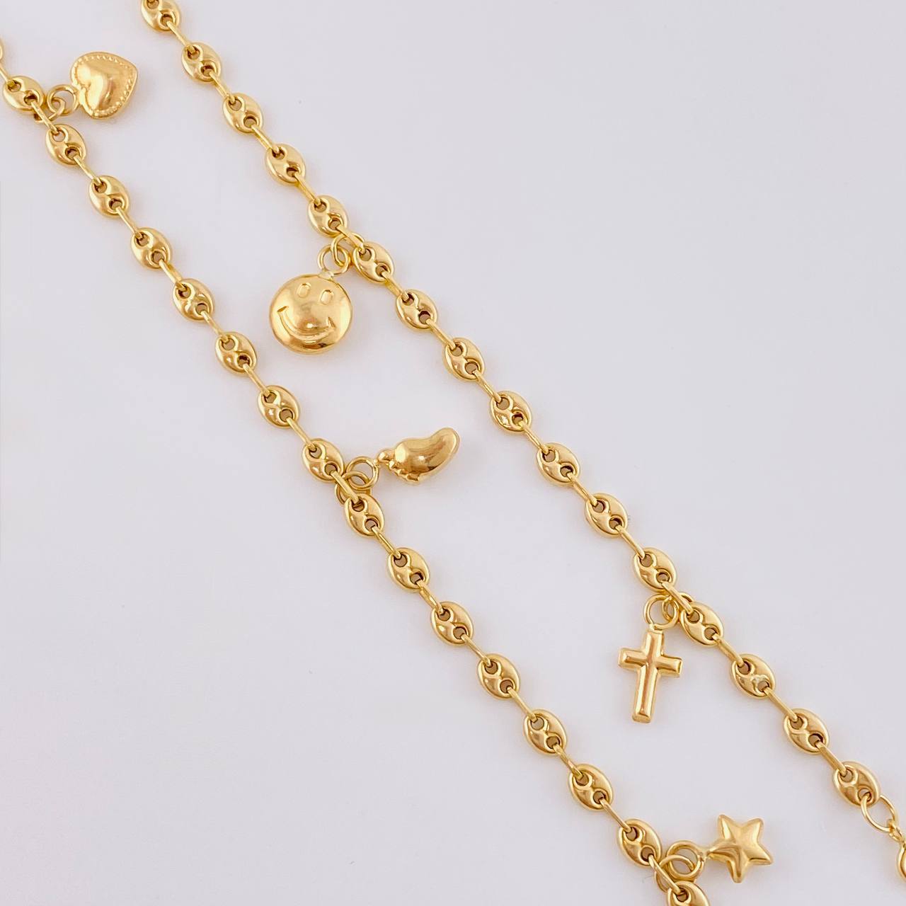 Tobillera Gc Dijes 3.95 g / 26.5 cm / 3.1 mm Oro Amarillo 18K