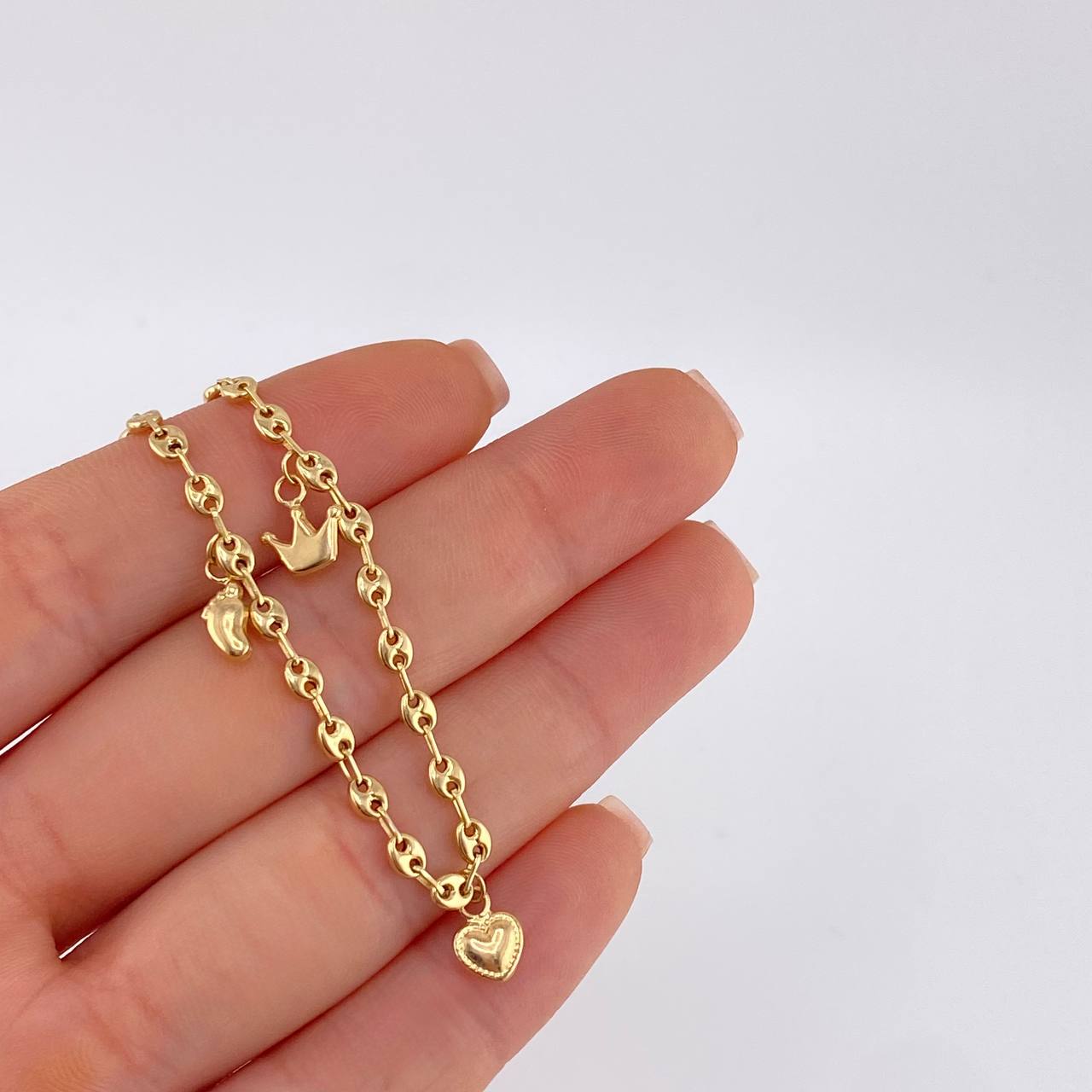 Tobillera Gc Dijes 3.95 g / 26.5 cm / 3.1 mm Oro Amarillo 18K