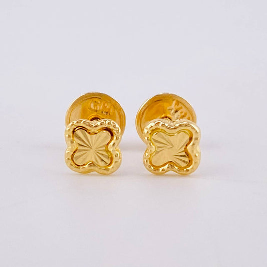 Topos Trebol Diamantado 0.45 g / 5 mm Oro Amarillo 18K