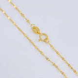 Set Cadena Flor Espejo + Dije Oso Ts / 1.25gr / 45.3 cm Oro Amarillo 18K