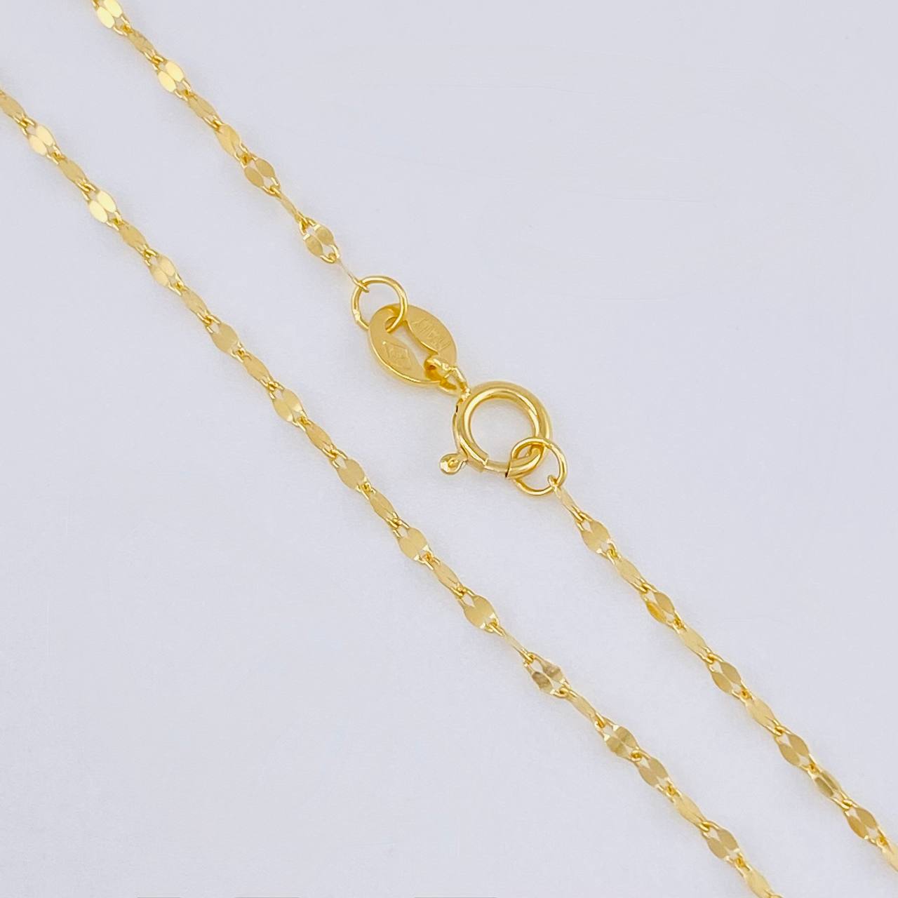 Set Cadena Flor Espejo + Dije Oso Ts / 1.25gr / 45.3 cm Oro Amarillo 18K