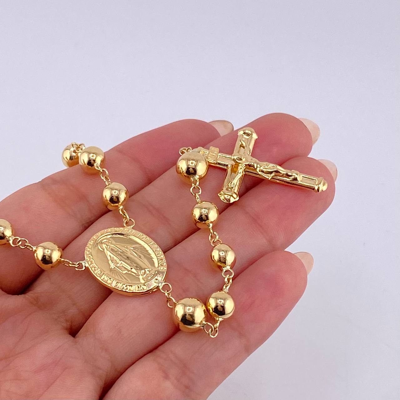 Rosario Virgen Milagrosa 17.5 g / 65 cm / 6 mm Oro Amarillo 18K