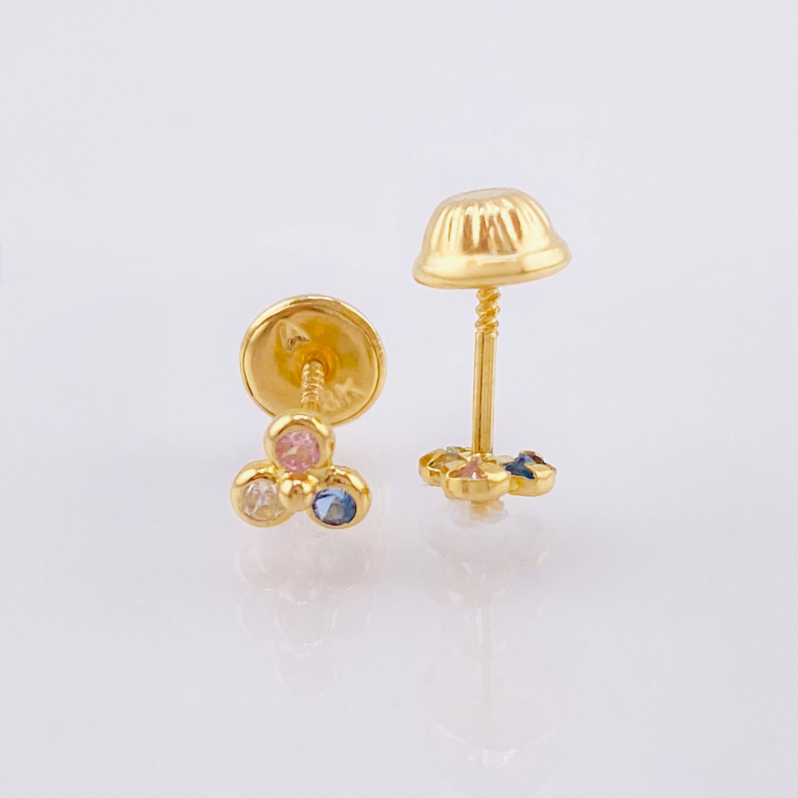 Topos Trío 0.55gr / 4.6mm Oro Amarillo 18K