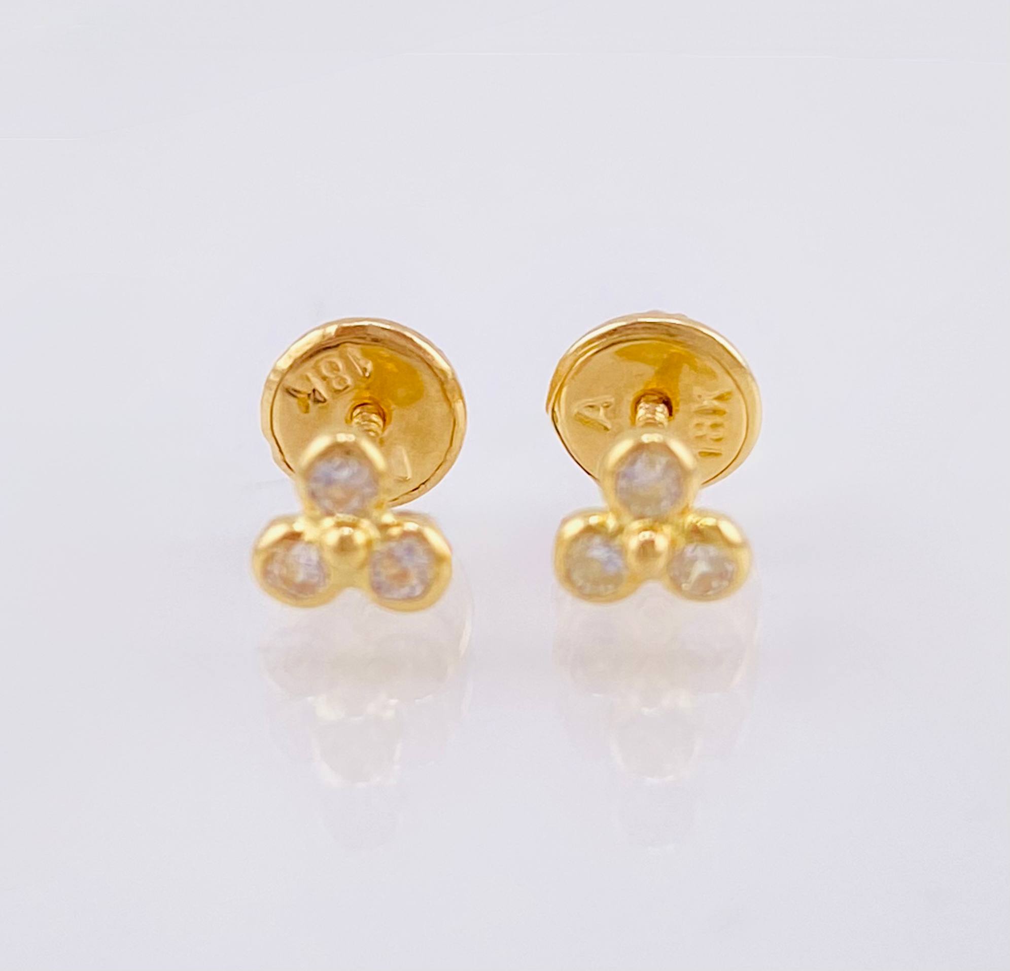 Topos Trío 0.6gr / 4.6mm Oro Amarillo 18K