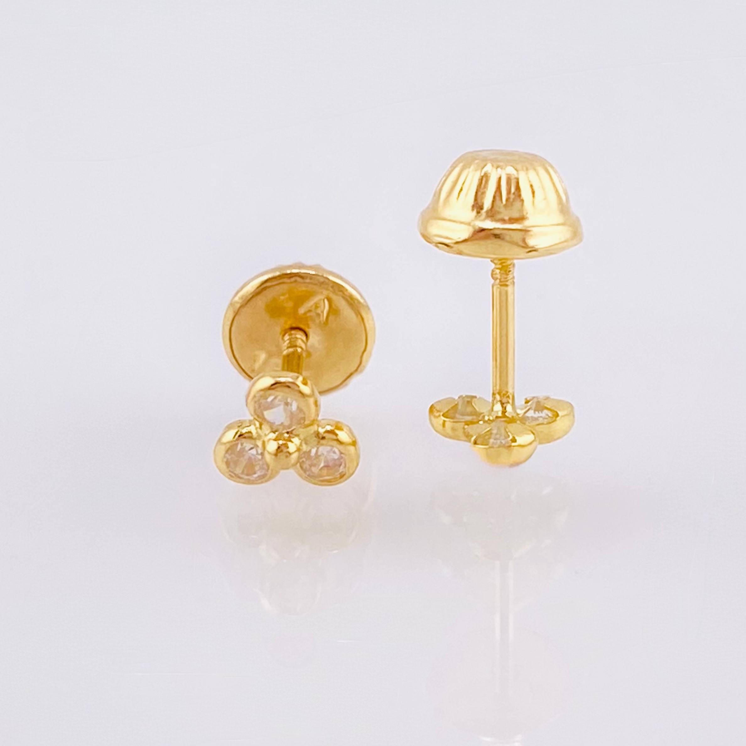 Topos Trío 0.6gr / 4.6mm Oro Amarillo 18K