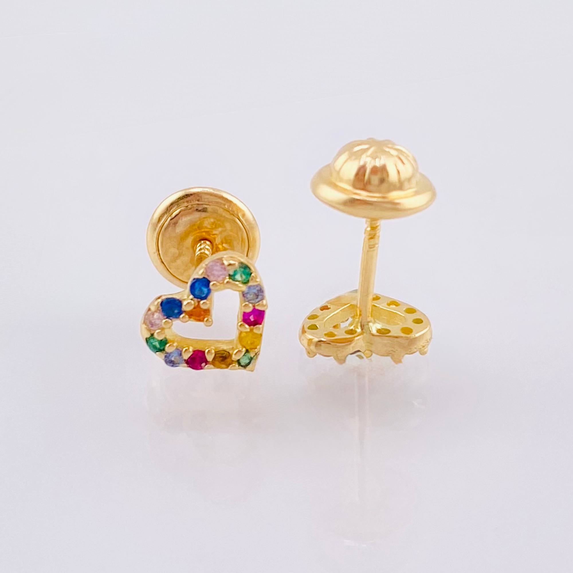 Topos Silueta Corazón 0.85gr / 5.5mm Oro Amarillo 18K