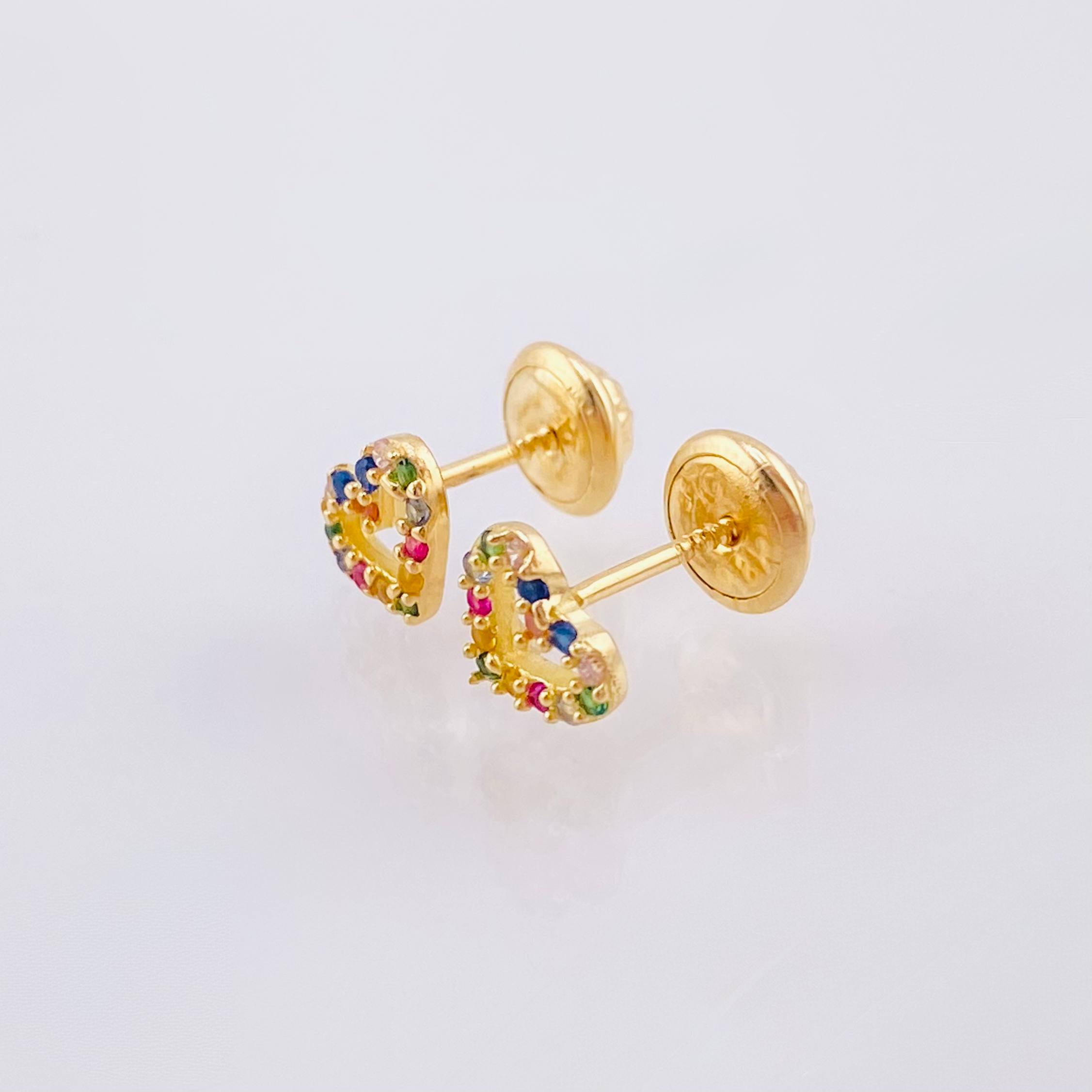 Topos Silueta Corazón 0.85gr / 5.5mm Oro Amarillo 18K