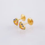 Topos Silueta Corazón 0.85gr / 5.5mm Oro Amarillo 18K