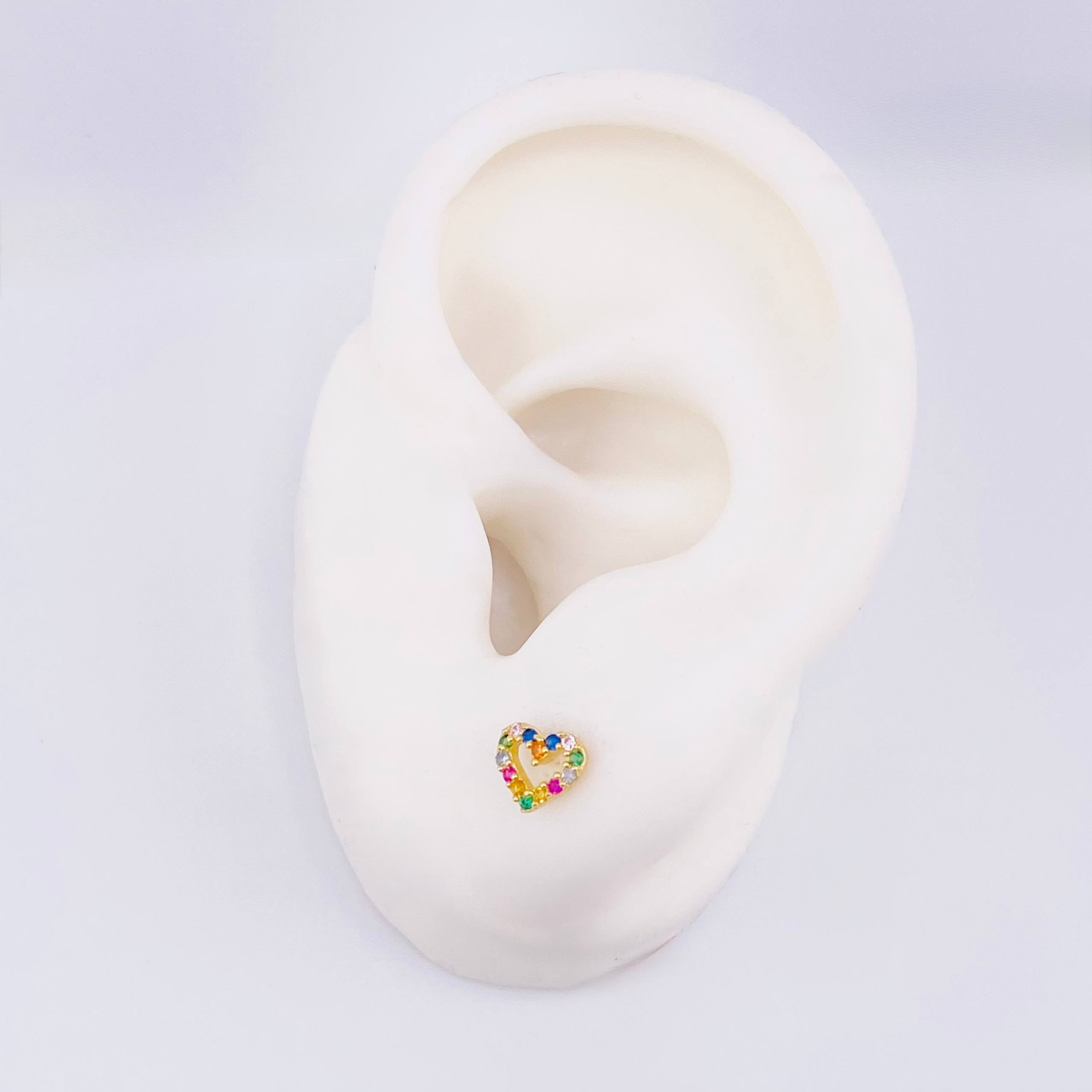 Topos Silueta Corazón 0.85gr / 5.5mm Oro Amarillo 18K
