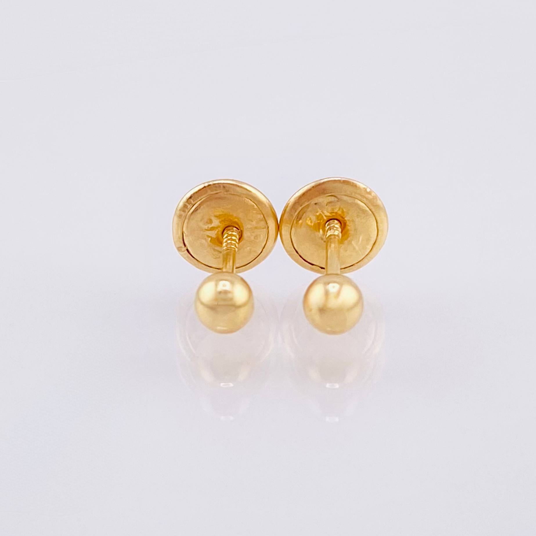 Topos Bola Lisos 0.45gr / 3mm Oro Amarillo 18K
