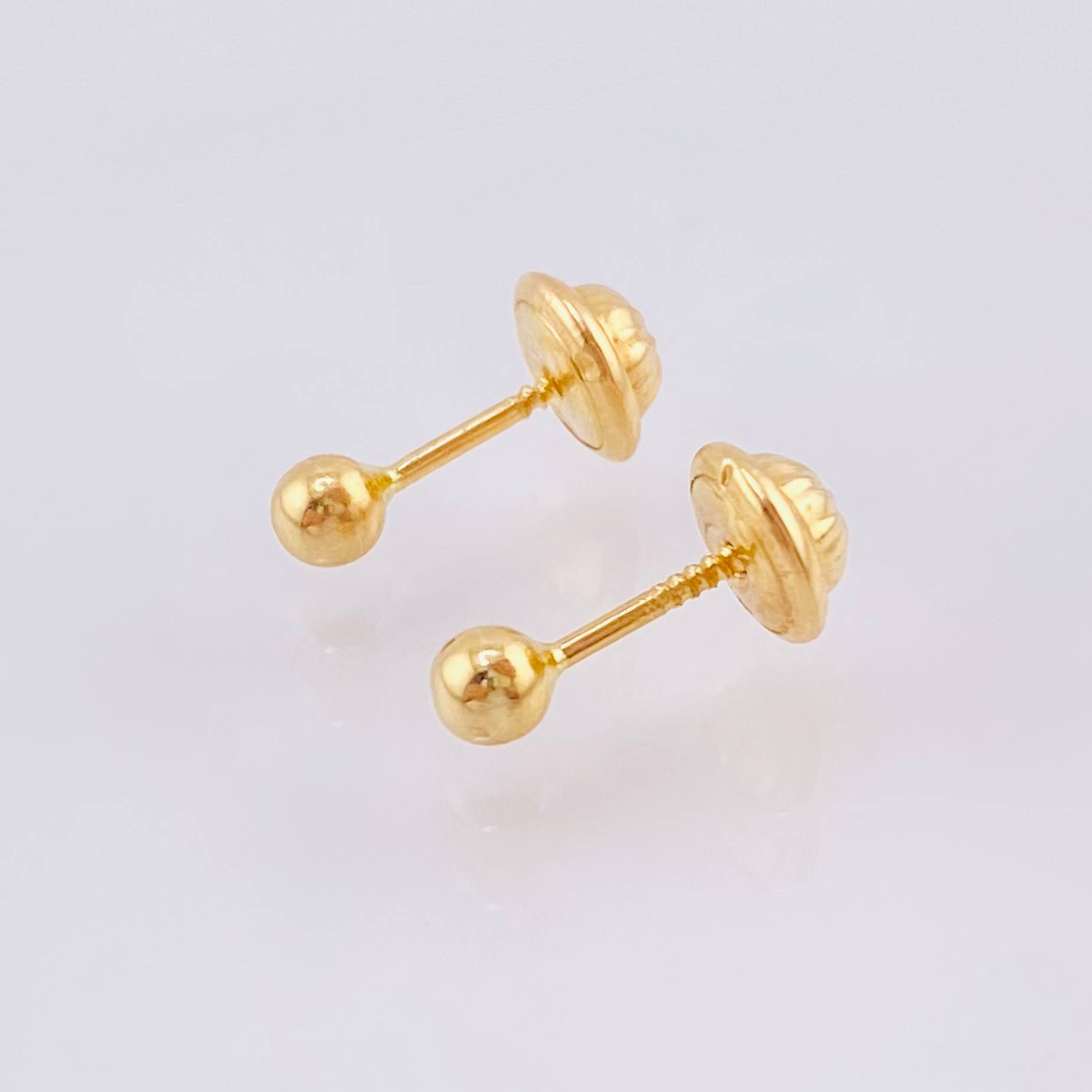 Topos Bola Lisos 0.45gr / 3mm Oro Amarillo 18K
