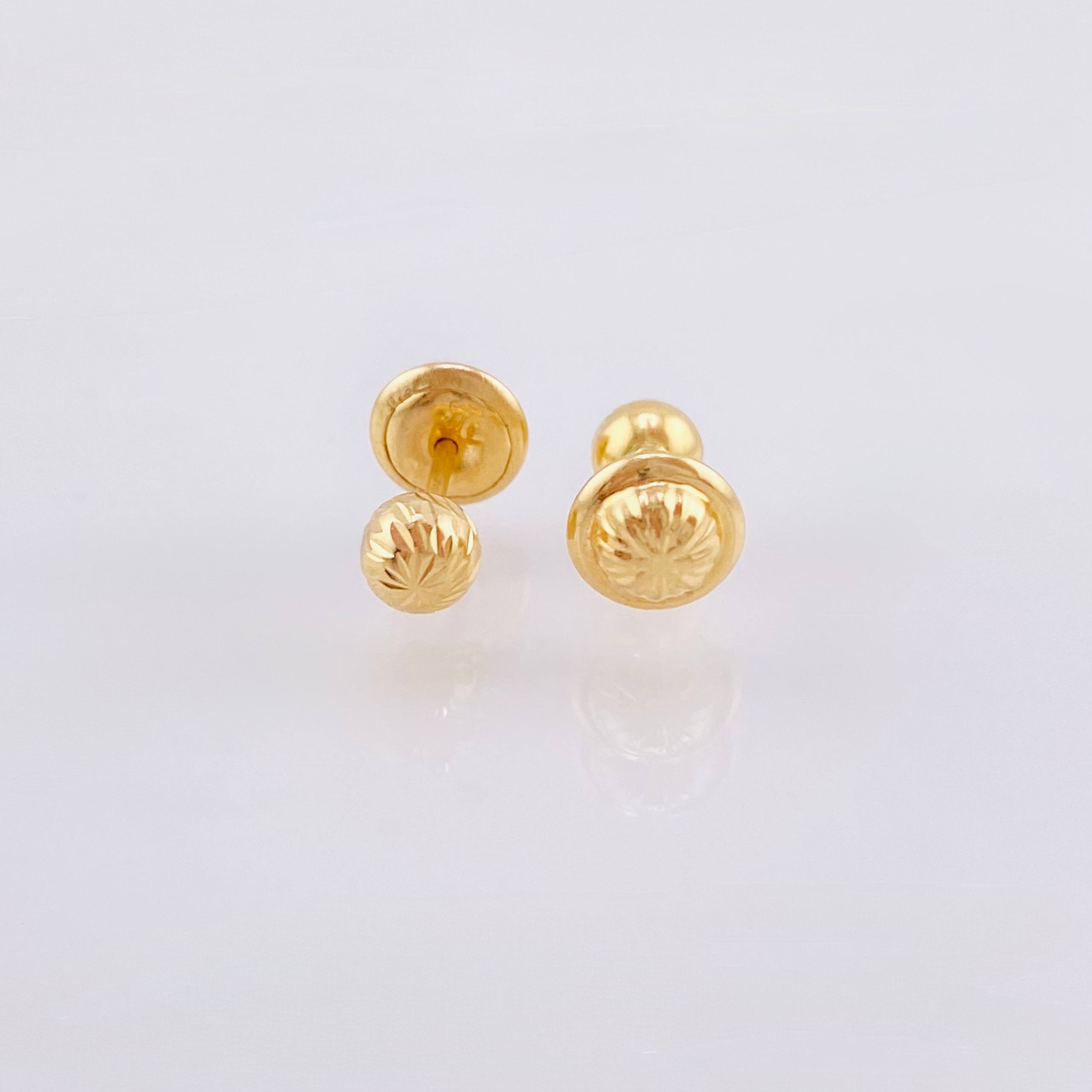 Topos Bola Diamantados 0.5 g / 4 mm Oro Amarillo 18K