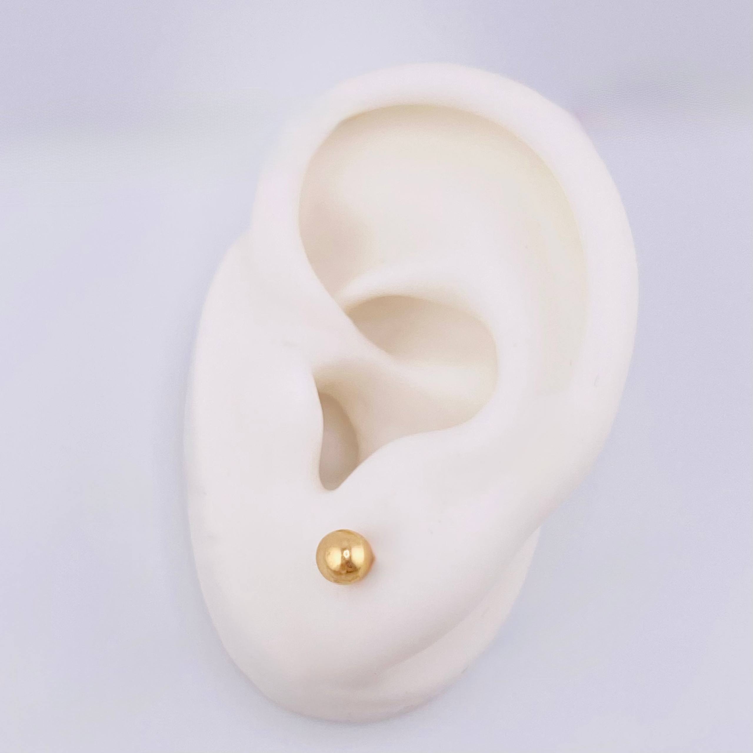 Topos Bola Lisa 0.5 g / 5 mm Oro Amarillo 18K