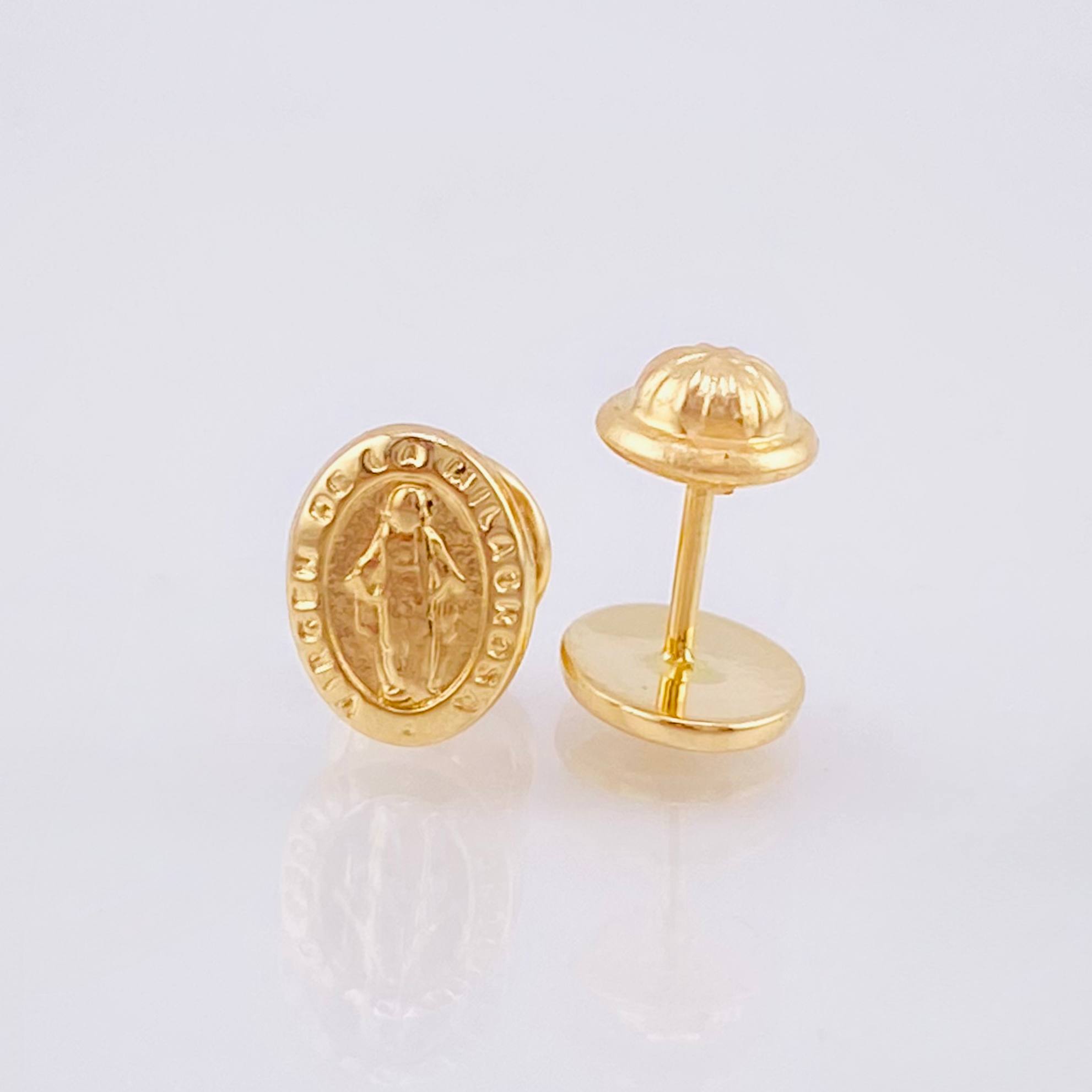 Topos Virgen Guadalupe Mate 0.9gr / 8mm Oro Amarillo 18K ©