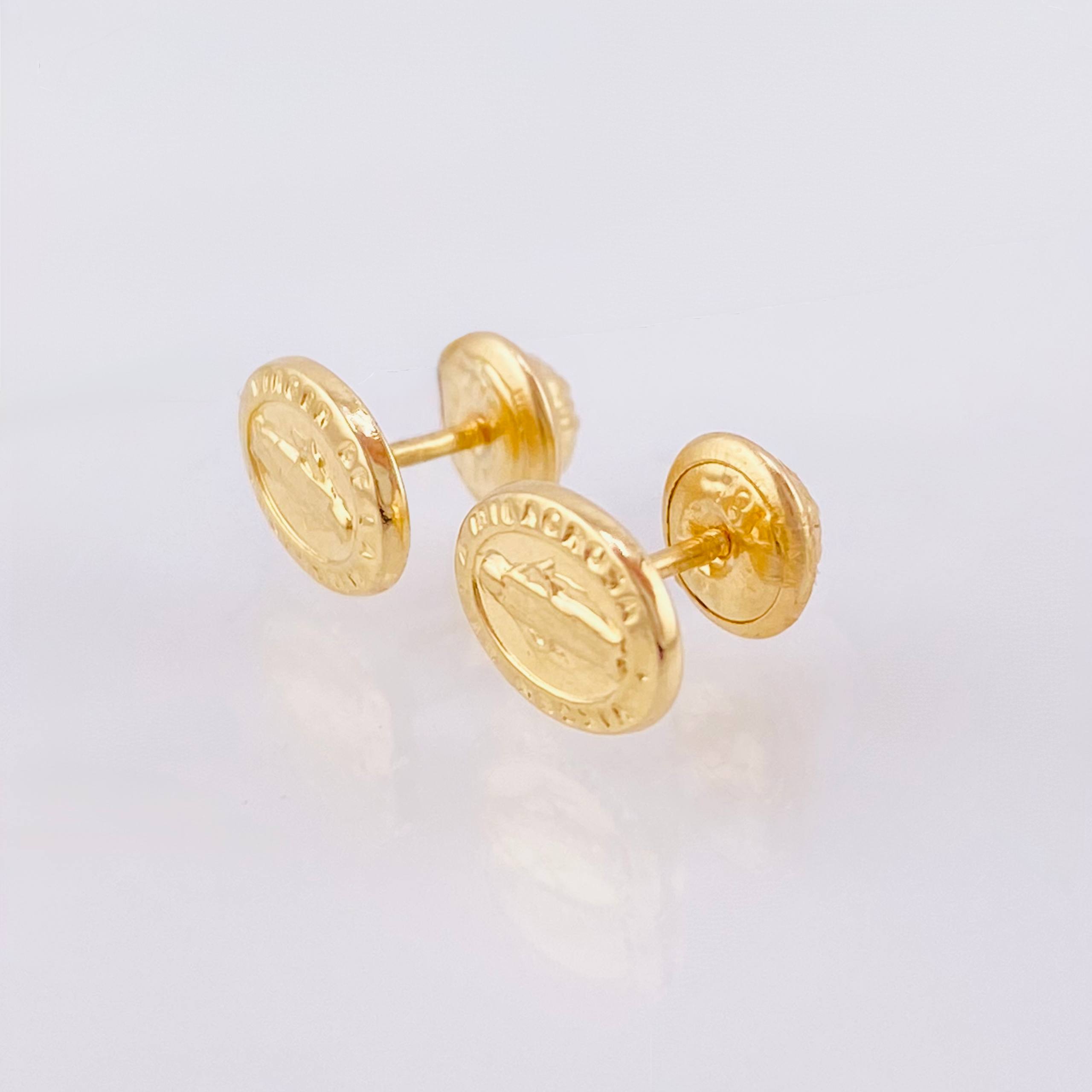 Topos Virgen Guadalupe Mate 0.9gr / 8mm Oro Amarillo 18K *