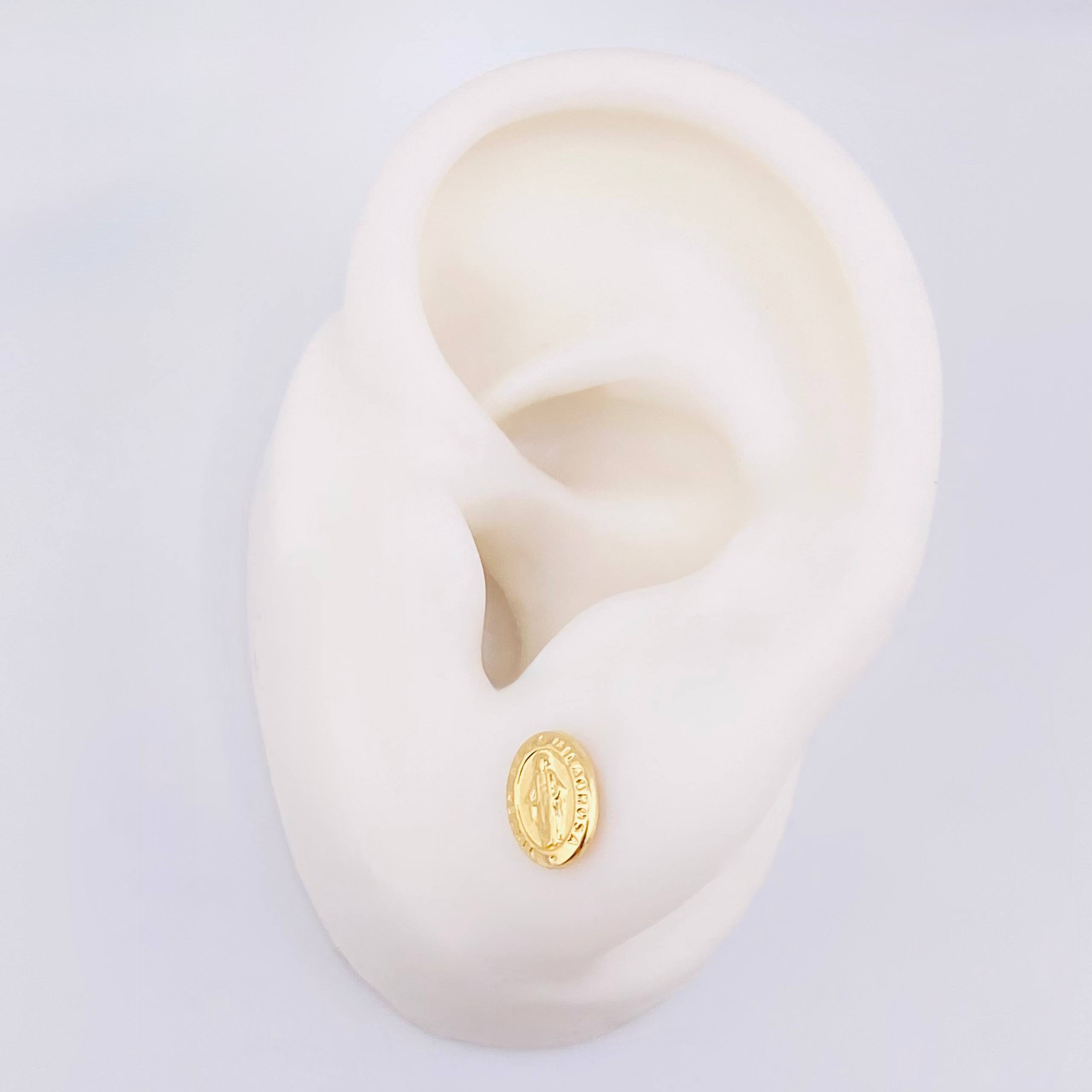 Topos Virgen Guadalupe Mate 0.9gr / 8mm Oro Amarillo 18K *