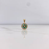 Dije Halo Tribal 0.85gr / 1.4cm / Esmeraldas 16pts Diamantes 12pts Oro Amarillo 18K &