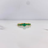 Anillo Solitario Churumbela 2.1gr / T6 / Esmeraldas 46pts Oro Amarillo 18K (Joya) &