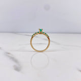 Anillo Solitario Churumbela 2.1gr / T6 / Esmeraldas 46pts Oro Amarillo 18K (Joya) &