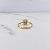 Anillo Flor Driada 1.95gr / T7 / Esmeraldas 32pts Oro Amarillo 18K (Joya) &