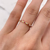 Anillo Argolla Churumbela 1.6gr / T6 / Diamantes 08pts Rubies 10pts Oro Amarillo 18K (Joya) &