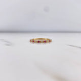 Anillo Argolla Churumbela 1.6gr / T6 / Diamantes 08pts Rubies 10pts Oro Amarillo 18K (Joya) &