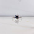 Anillo Flor Driada 2.05gr / T6 / Zafiros 43pts Diamantes 07pts Oro Blanco 18K (Joya) &