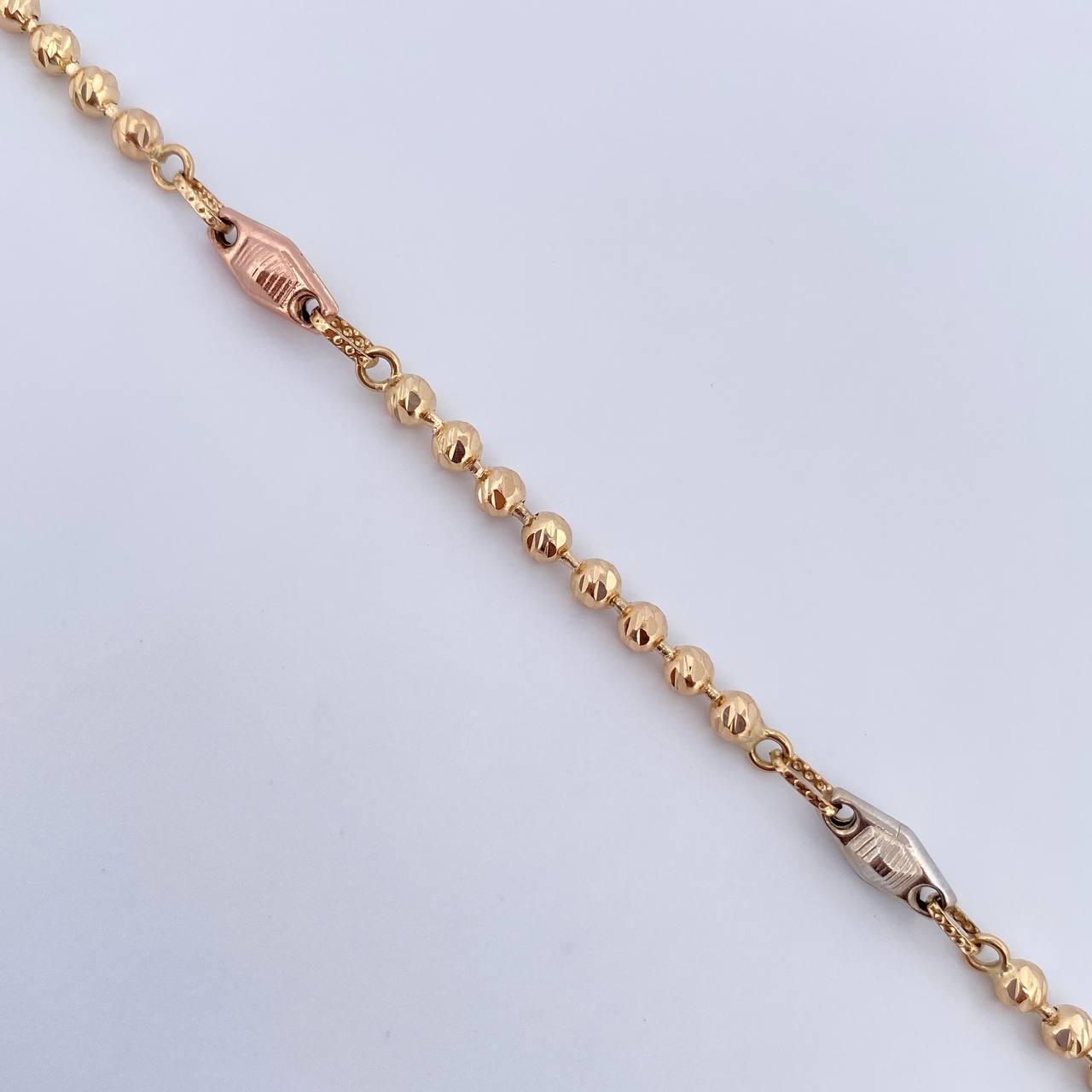 Pulso Militar Piramide 7.45gr / 21cm / 3mm Diamantanda Tres Oros 18K $