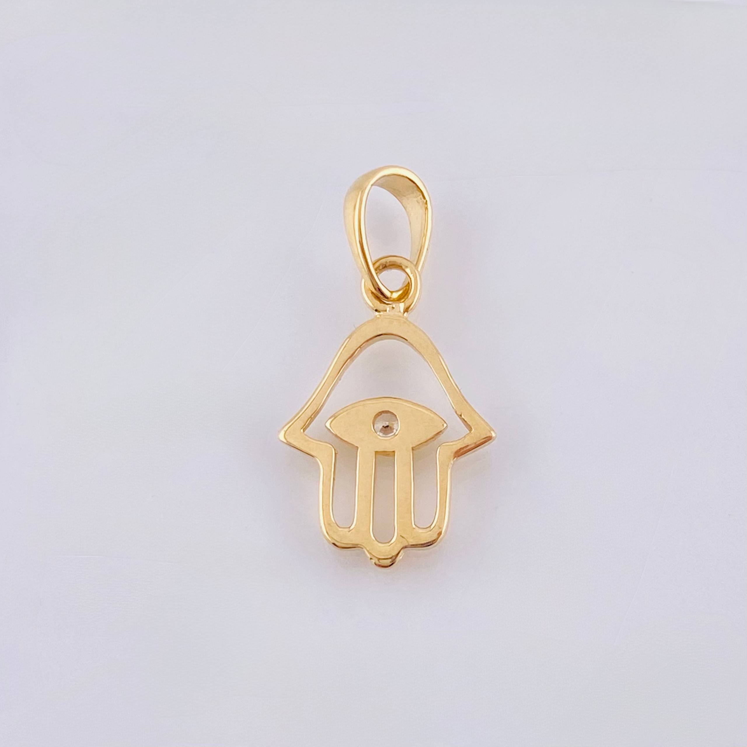 Dije Mano Hamsa 0.95gr / 2cm / Oro Amarillo 18K