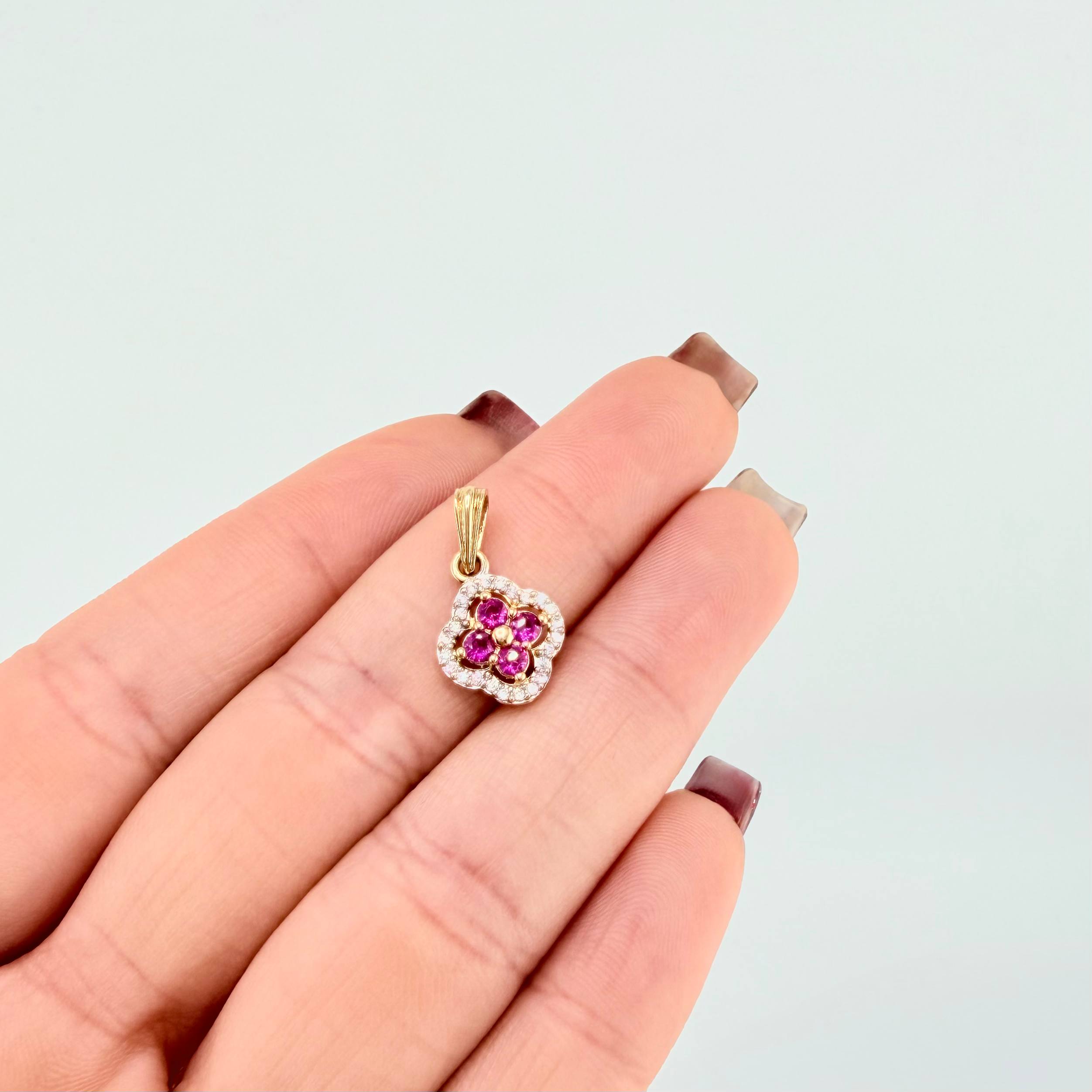 Dije Trebol Doble 1.5gr / 1.8cm / Oro Amarillo 18K