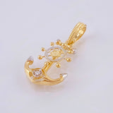Dije Ancla Timon 2.35gr / 2.5cm / Dos Oros Amarillo Blanco 18K ©