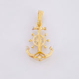Dije Ancla Timon 2.35gr / 2.5cm / Dos Oros Amarillo Blanco 18K ©