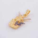 Dije San Miguel Arcangel 2.3gr / 2.5cm / Dos Oros Amarillo Blanco 18K