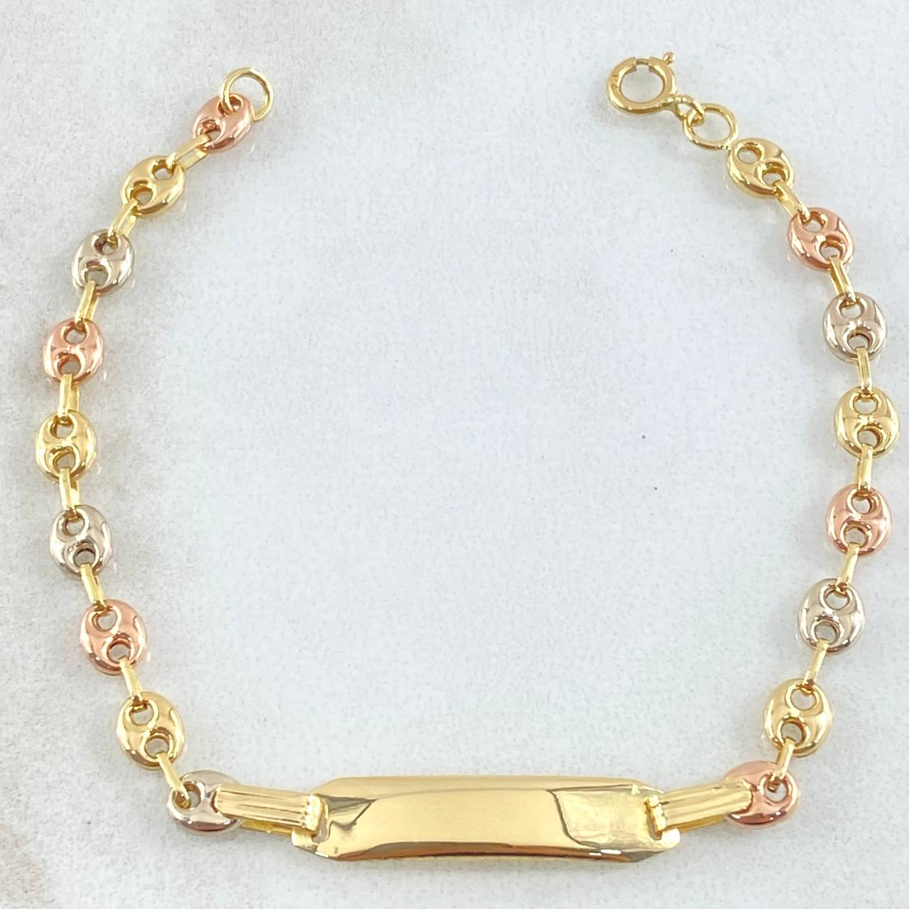 Pulso Bebé GC Placa Rectangular Bordeada 1.75gr / 14cm / Oro 18K