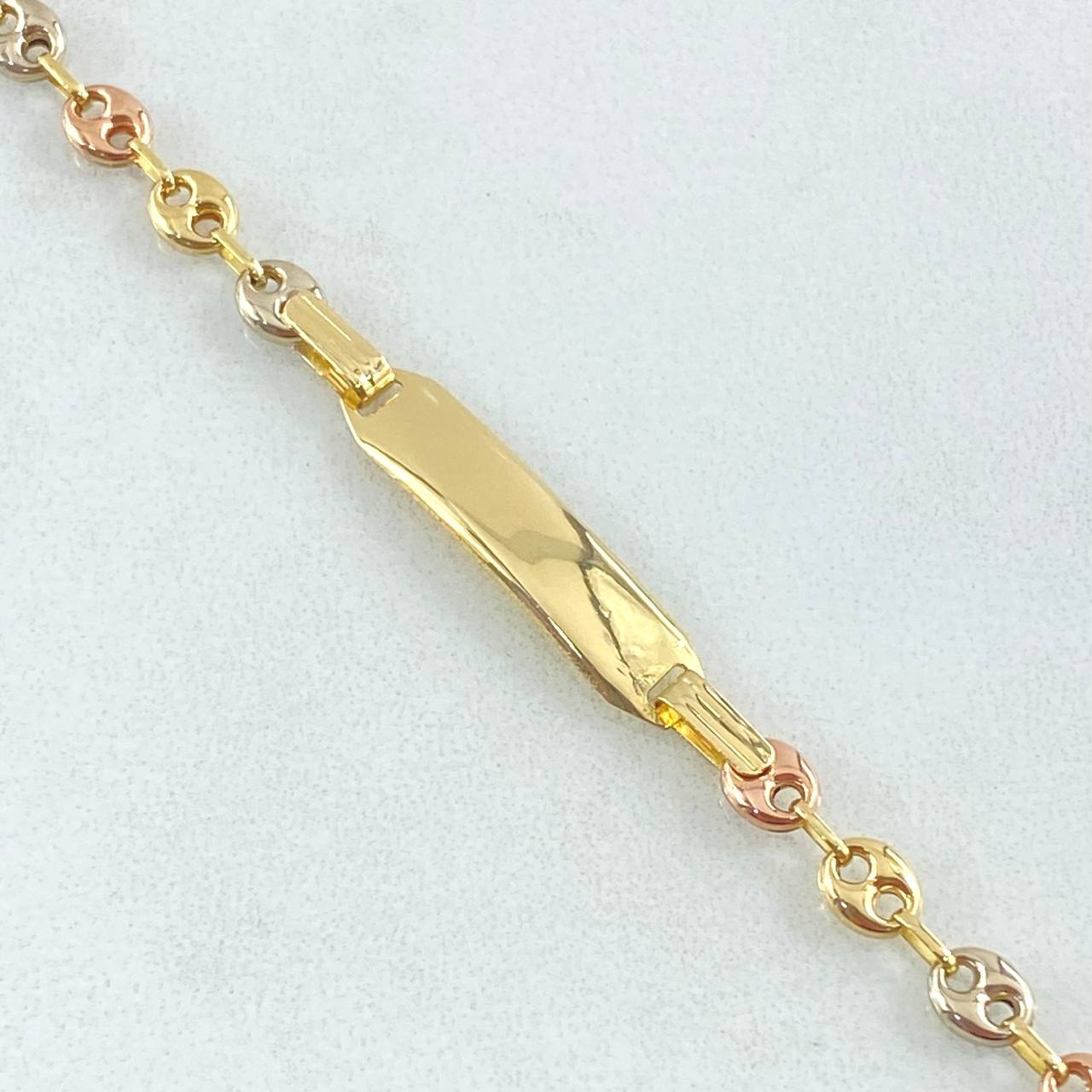 Pulso Bebé GC Placa Rectangular Bordeada 1.75gr / 14cm / Oro 18K