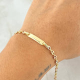 Pulso Bebé GC Placa Rectangular Bordeada 1.75gr / 14cm / Oro 18K