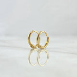 Candongas Carril 0.95gr / 1cm / Liso Oro Amarillo 18K ©