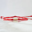 Pulsera Roja Tres Promesas 0.25gr / 3mm Bolas Diamantadas 3und Oro Amarillo 18K
