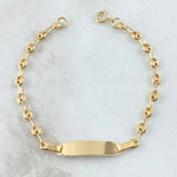 Pulso Bebé GC Placa Rectangular Octagonal 2.05gr / 14.5cm-3.3mm Liso Oro Amarillo 18K