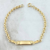 Pulso Bebé Infinito Placa Rectangular  1.8gr / 15cm-3.3mm Liso Oro Amarillo 18K