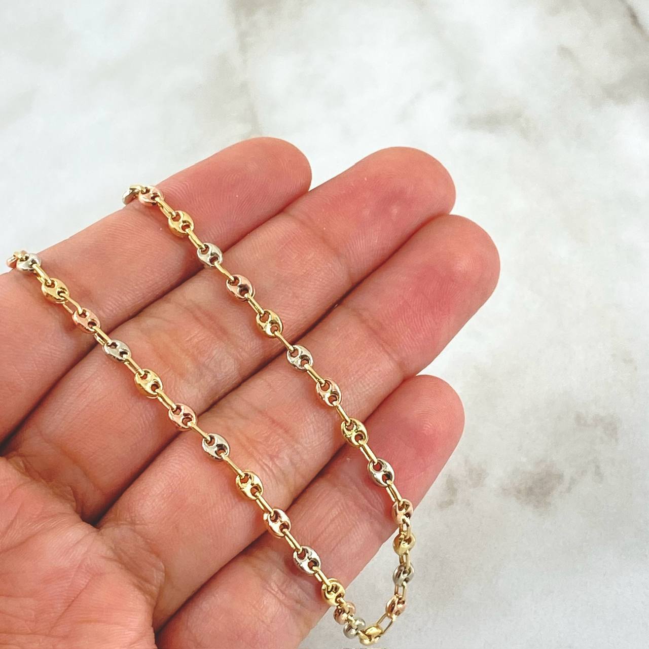Cadena GC 5.3gr / 50cm / 3.3mm Lisa Tres Oros 18K *